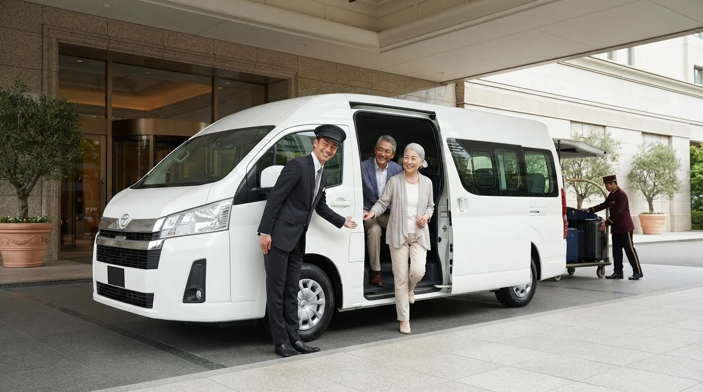 Driver opening mini bus door — Wollondilly Airport Shuttle
