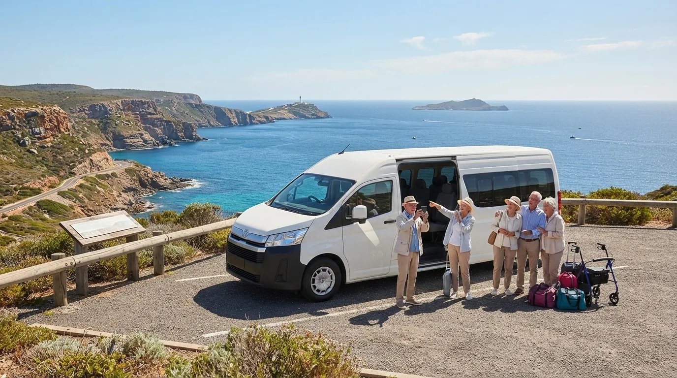 Tourists viewing coastal viewpoint — Wollondilly Airport Shuttle